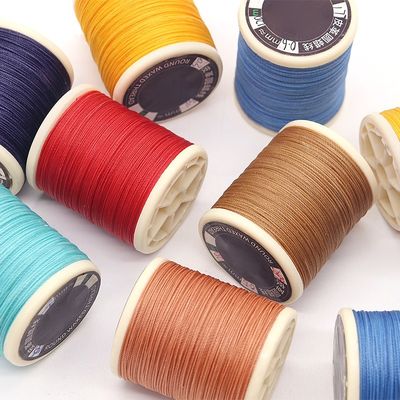 30 g 0,6 mm Hochfestigkeit für das Nähen von Leder 70 m Polyester gebunden Rundes Wachsgetreide
