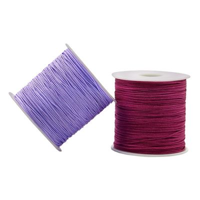 2 Ply Singal Farbe oder Regenbogenfarbe Nylon-Schnur-Garn für chinesische Knoten Macrame Schnur