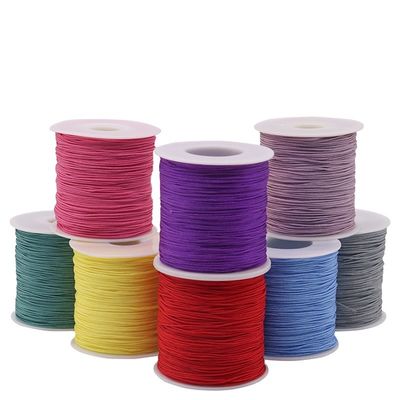 2 Ply Singal Farbe oder Regenbogenfarbe Nylon-Schnur-Garn für chinesische Knoten Macrame Schnur