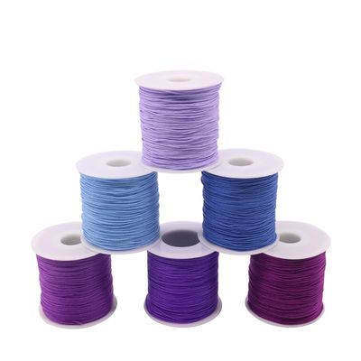 2 Ply Singal Farbe oder Regenbogenfarbe Nylon-Schnur-Garn für chinesische Knoten Macrame Schnur