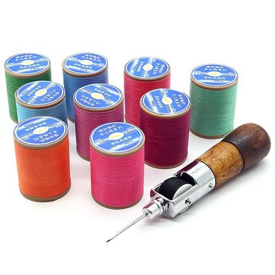 Polyester 0,8 mm Flachwachsfaden für Handnähen Leder DIY Kleines Rollen Handfaden