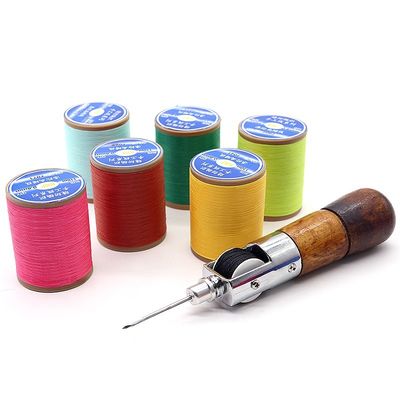 Polyester 0,8 mm Flachwachsfaden für Handnähen Leder DIY Kleines Rollen Handfaden
