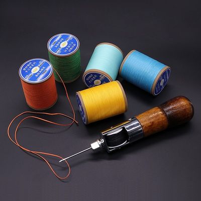 Polyester 0,8 mm Flachwachsfaden für Handnähen Leder DIY Kleines Rollen Handfaden