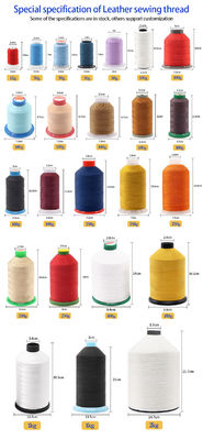 100% Chemikalienbeständiges Nähgarn aus Polyester für Leder