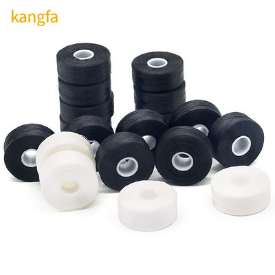 Kangfa 100% Polyester Weiß 75d/2 144 Stück/Box L Größe Polyester Vorgewickeltes Bobbin-Garn für Stickerei