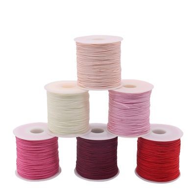 Einfarbiger Nylonknoten geflochten String-Armband für Perlen und Zubehör
