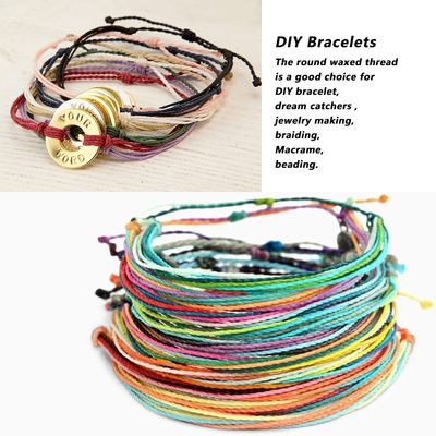 30g Ein Rollen Rund Wachs-Garn DIY Handgefertigt 0,65MM Leder Näh-Polyester-Garn