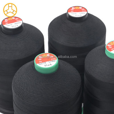 Muster gefärbt Tex 70 Hochfestigkeit 100% Polyester gebundenes Nähgarn 450kg