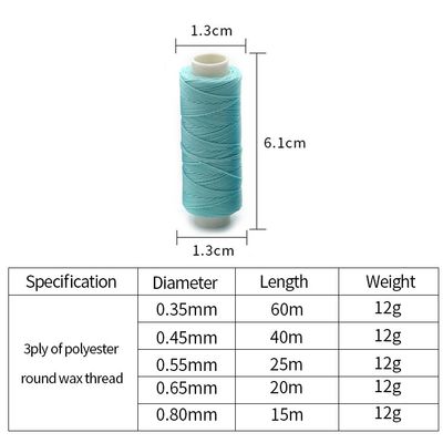 Chemikalienbeständiges Handstrickzeug aus 0,35 mm Polyester-Wachsgarn für die Lederherstellung