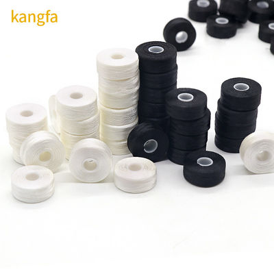 144 Stück/Box L-Side weniger Weiß 75D/2 100% Polyester Vorgewickelte Bobbins Faden für Schuhe