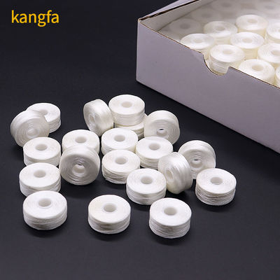 144 Stück/Box L-Side weniger Weiß 75D/2 100% Polyester Vorgewickelte Bobbins Faden für Schuhe