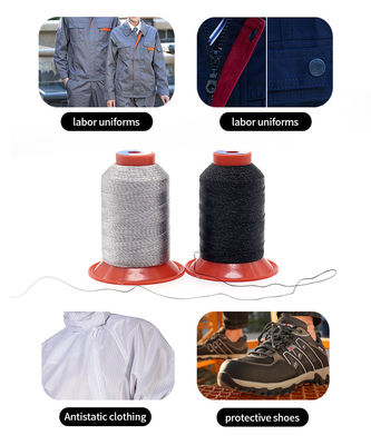 100% Polyester antistatisch leitfähiges Garn für ESD-Gewebe Kleidungsgarn Durchmesser 0,45 mm