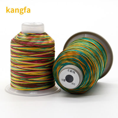 Niedrige Schrumpfung 100% Polyester Mehrfarbige Nähfäden für Garnenzahl 3Plys Gewebehandwerk