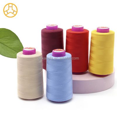 Lieferung Polyester Baumwollfaden 40/2 5000 Yards 100% Spund Nähfaden für Tischdecken