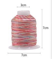 Kunststoffkegelmaterial Mehrfarbiger Regenbogen Hochfestigkeits-Polyester-Nähtfaden-Spule