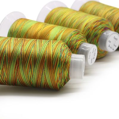 100G Nettogewicht Polyester-Nähtfaden in Regenbogenfarben für abrasionsbeständiges Nähen