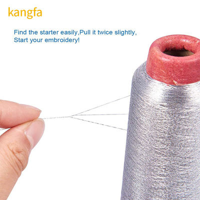 100% Polyester Metallgarn Silbernähteil für Bekleidungszubehör