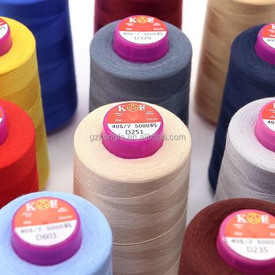 5000yds Nähmaschinenfaden 100% Spund Polyester Nähfaden 40/2 OEM ODM akzeptiert