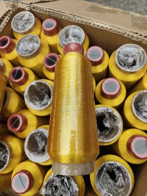 125g Kegelmaterial 100% Polyester Metall Stickgarne MS Typ Reingold 150D 120D zum Stricken