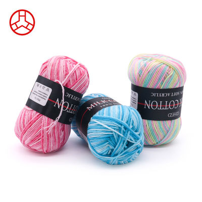 50 g Material Vielfarbige reine Farbe Wollfaden Garne Milch Baumwolle Strickfaden Wolle