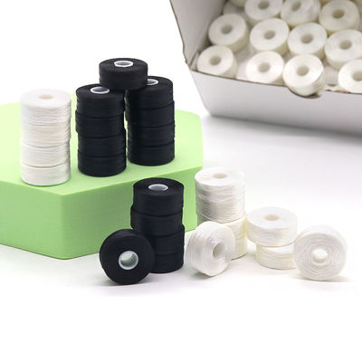 Nachhaltige Universal 144 Stück/Box Weiß/Schwarz 75D/2 100% Polyester Vorgewickelte Bobbins Fäden