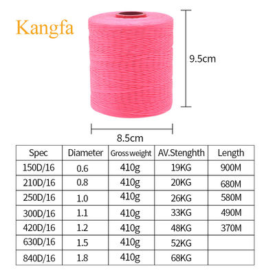 Einfarbiger Flachwachsstrang 210D Nylon-Wachsfaden zum Nähen von Polyester-Faden