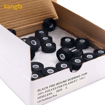 75D/2 Größe L 144 Stück/Kiste Hochfestigkeit Polyester Weiß Schwarz Maschine Bobbin Faden