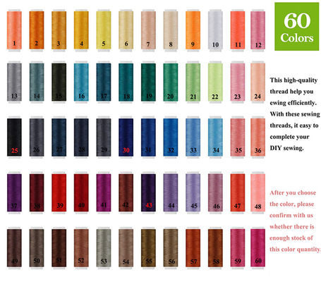 60 Farben Regenbogen Polyester Nähgarne für DIY Maschine Stickerei UV Schutz