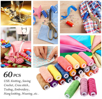 60 Farben Regenbogen Polyester Nähgarne für DIY Maschine Stickerei UV Schutz